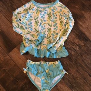 5-6 Sweet Honey rash guard and bikini bottoms